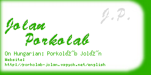 jolan porkolab business card